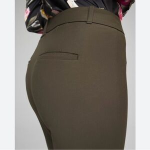 White House Black Market Womens Dark Brown Size 2 Slim Ankle Pants Side Zip